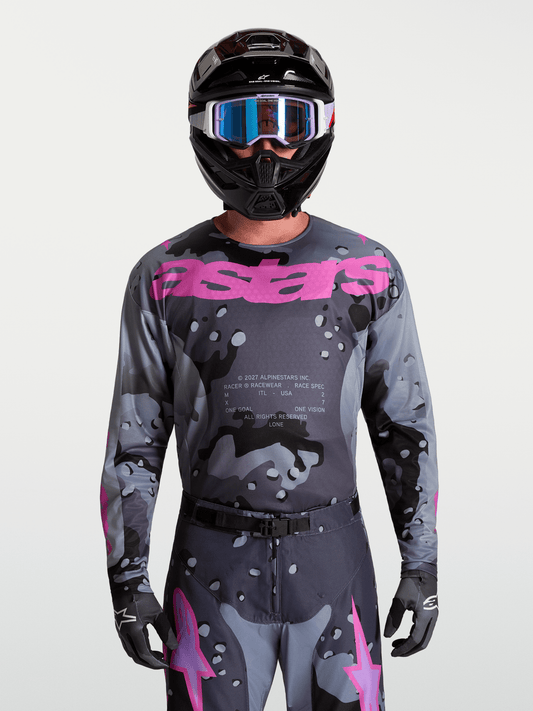 Alpinestars Racer Lone Jersey 2027 Grijs Camo Paars - MxProStoreParts