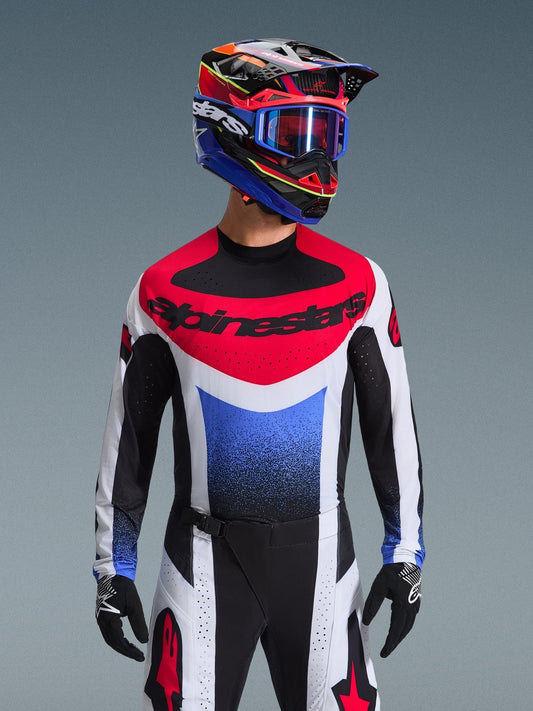 Alpinestars Techstar Jersey Multi - Materiaal Race Zwart Wit Rood - MxProStoreParts