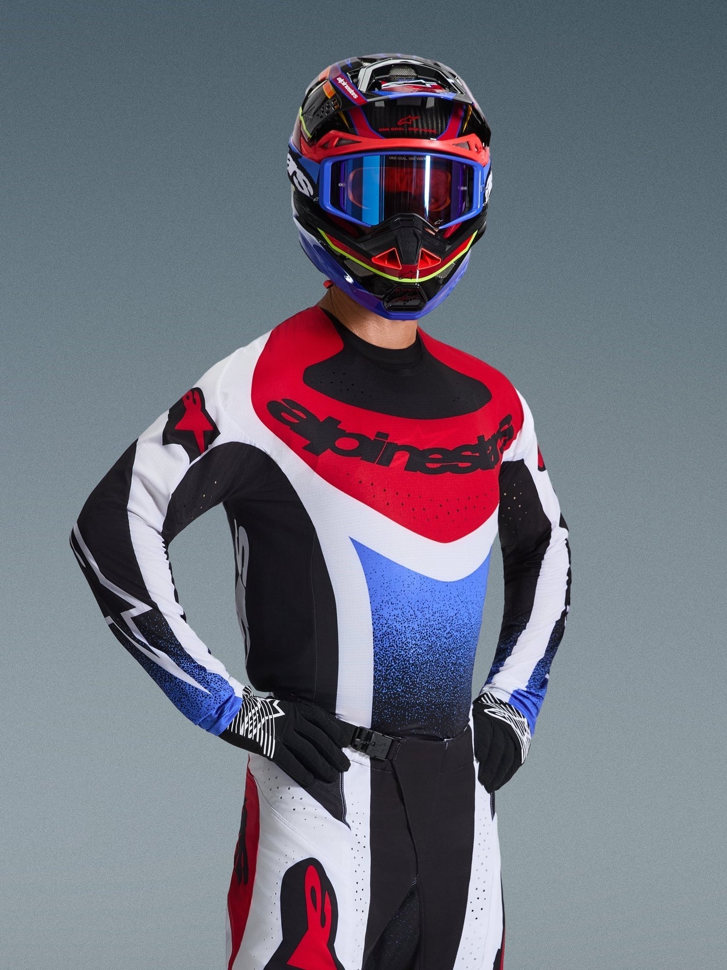Alpinestars Techstar Trikot Mehrmaterial Renn Schwarz, Weiß und Rot - MxProStoreParts