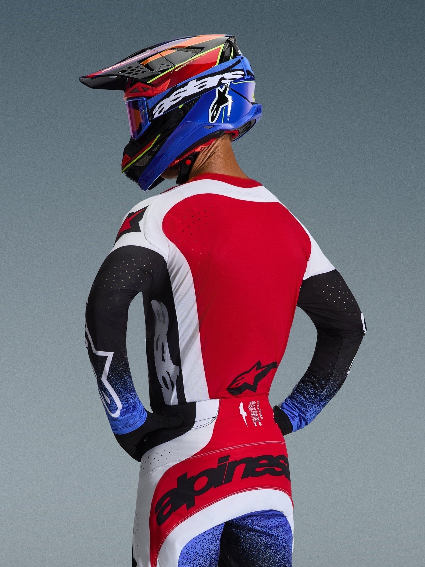 Alpinestars Techstar Trikot Vielmaterial Rennen Schwarz Weiß Rot - MxProStoreParts