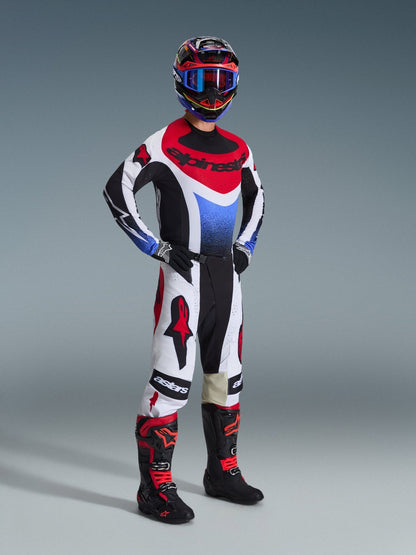 Alpinestars Techstar Trikot Mehrmaterial Rennmodell Schwarz Weiß Rot - MxProStoreParts