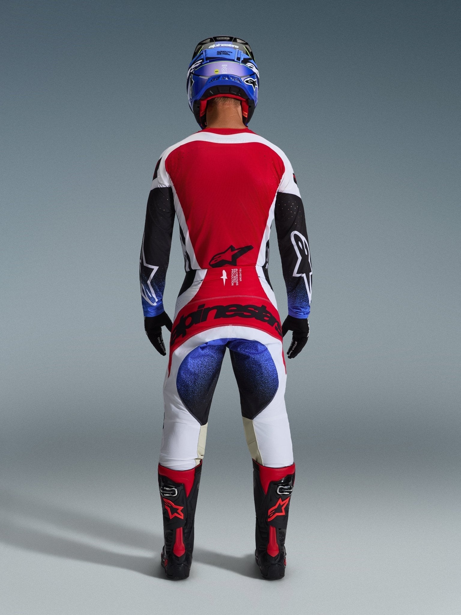 Alpinestars Techstar Trikot Mehrmaterial Renn Schwarz Weiß Rot - MxProStoreParts