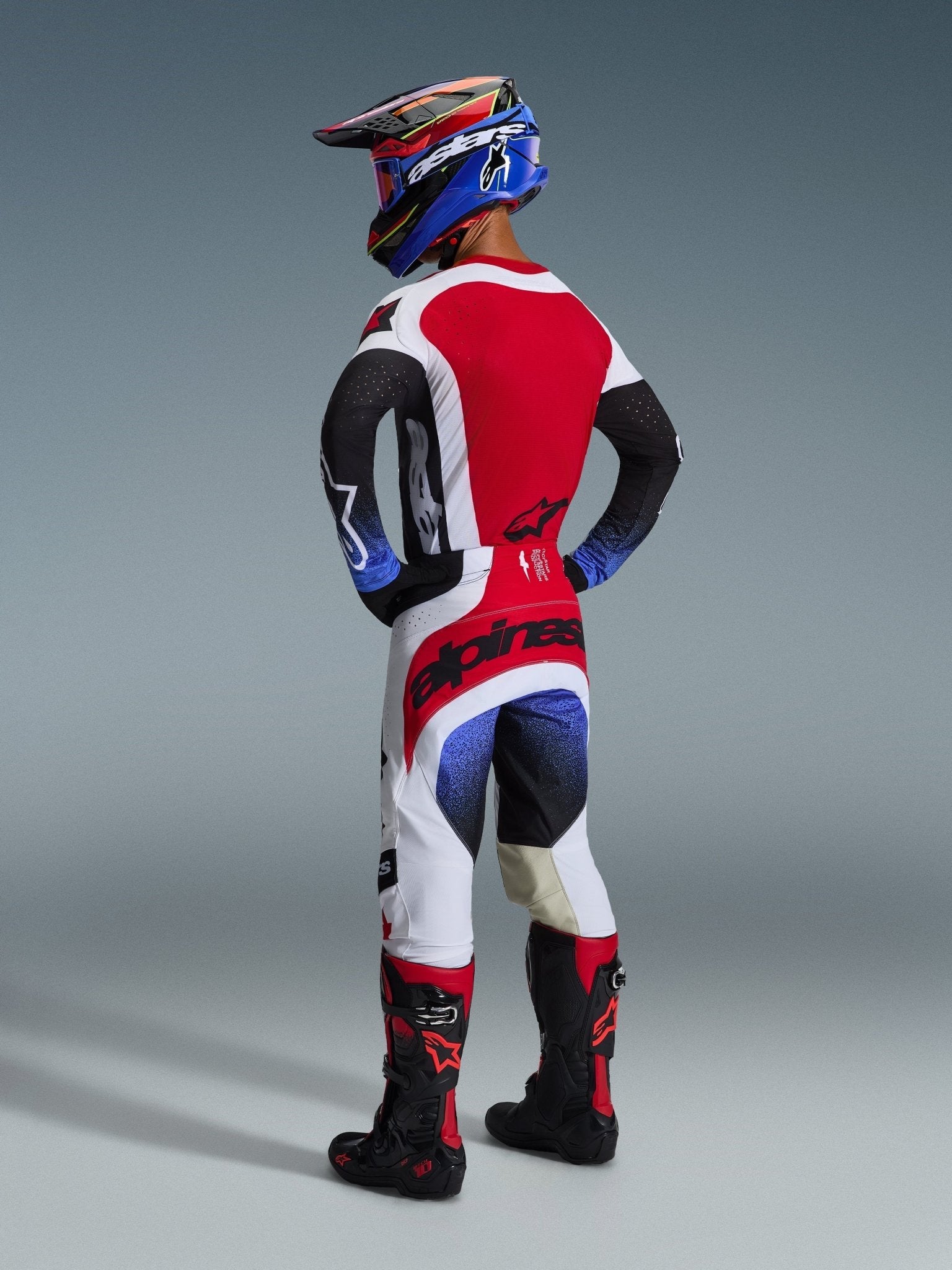 Alpinestars Techstar Jersey Mehrmaterial Rennen Schwarz Weiß Rot - MxProStoreParts