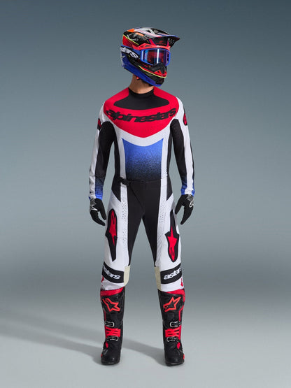 Alpinestars Techstar mehrmaterialiges Renn-Jersey in Schwarz, Weiß und Rot - MxProStoreParts