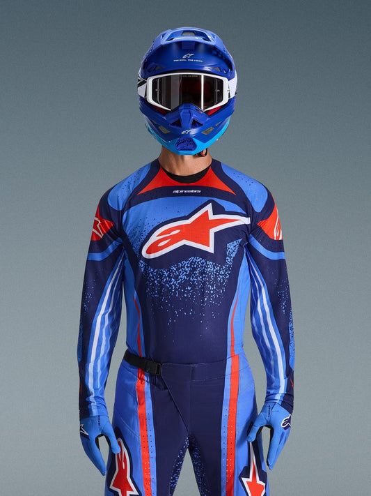 Alpinestars Techstar Nomur Jersey, Dark Navy Orange UCLA Blue - MxProStoreParts