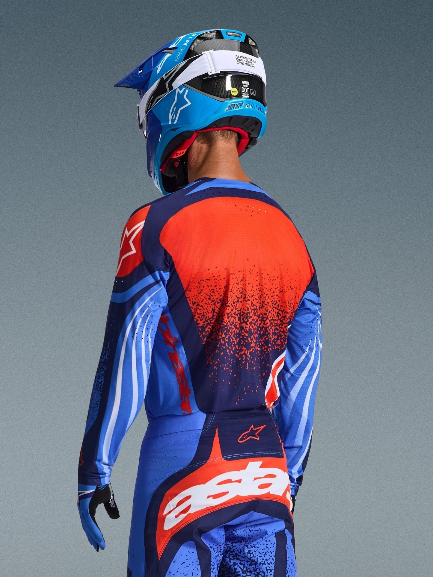 Alpinestars Techstar Nomur Jersey, Dark Navy Orange UCLA Blue - MxProStoreParts