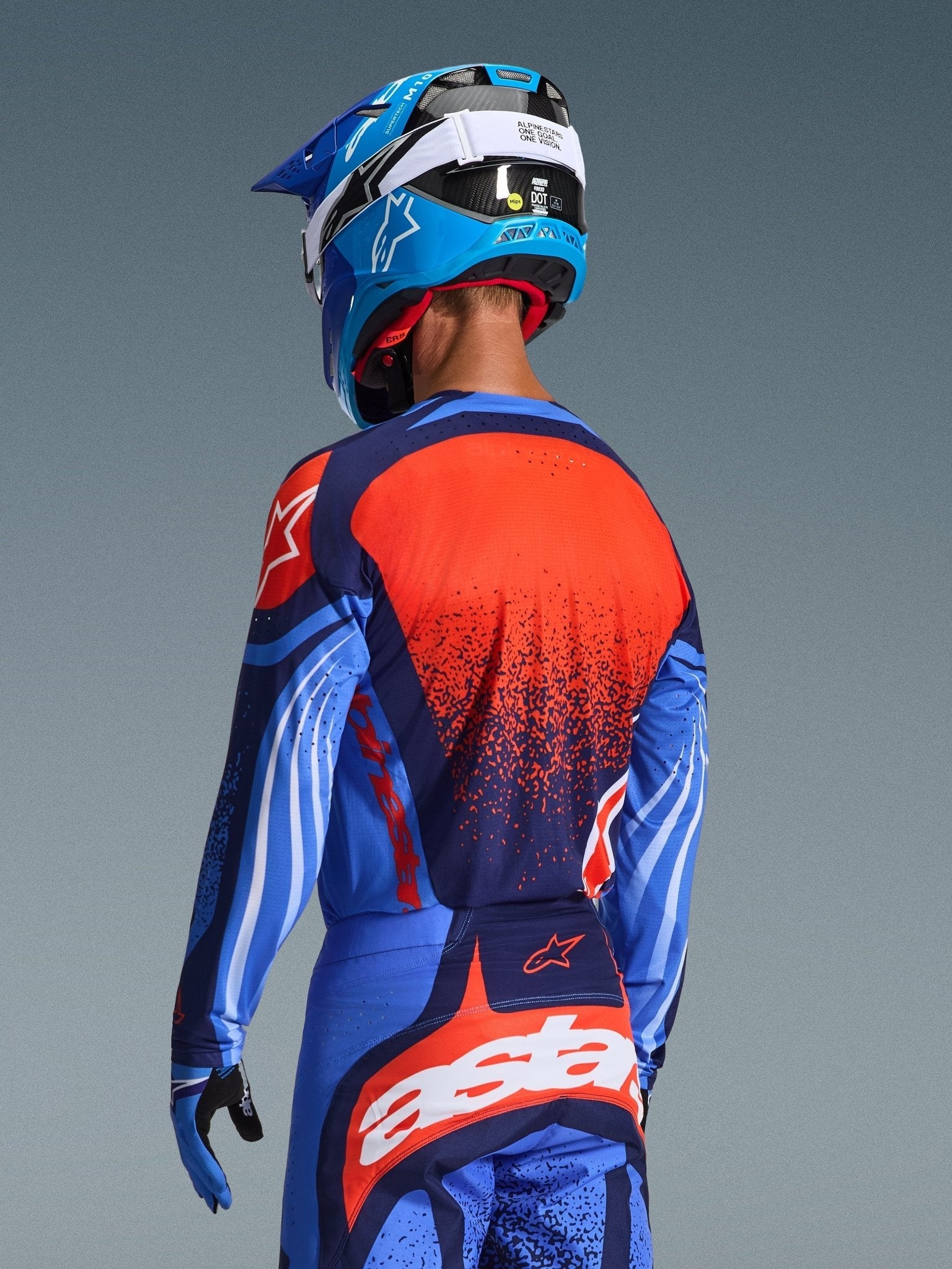 Alpinestars Techstar Nomur Jersey, Dark Navy Orange UCLA Blue - MxProStoreParts