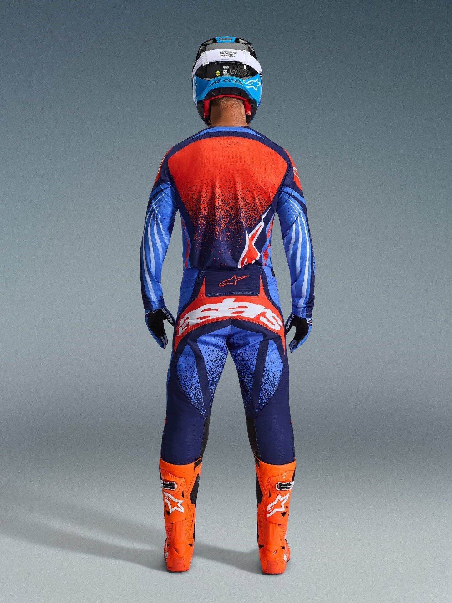 Alpinestars Techstar Nomur Trikot, Dunkelnavy Orange UCLA Blau - MxProStoreParts