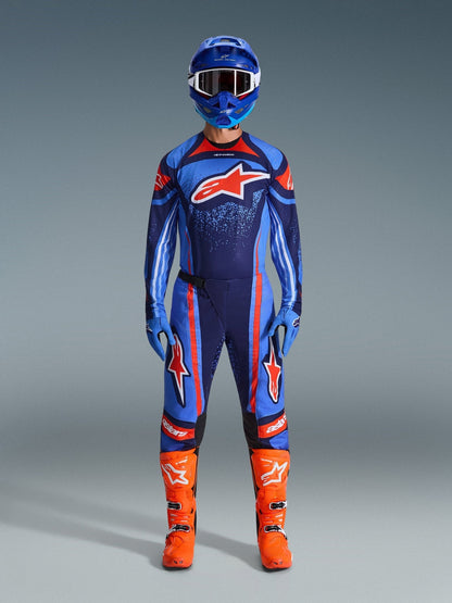 Alpinestars Techstar Nomur Trikot in Dunkelmarine, Orange und UCLA Blau - MxProStoreParts