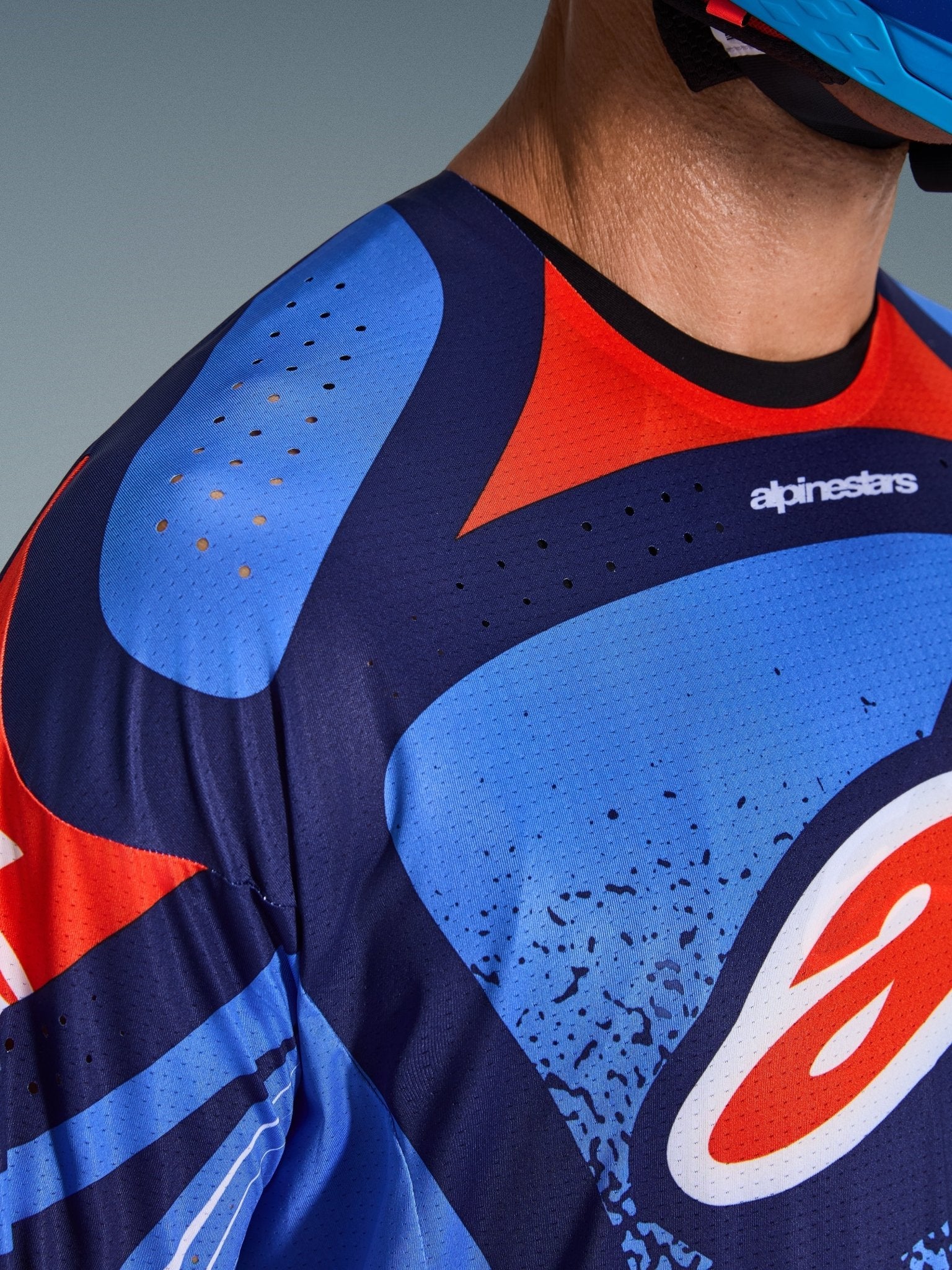 Alpinestars Techstar Nomur Trikot, Dunkelnavy Orange UCLA-Blau - MxProStoreParts