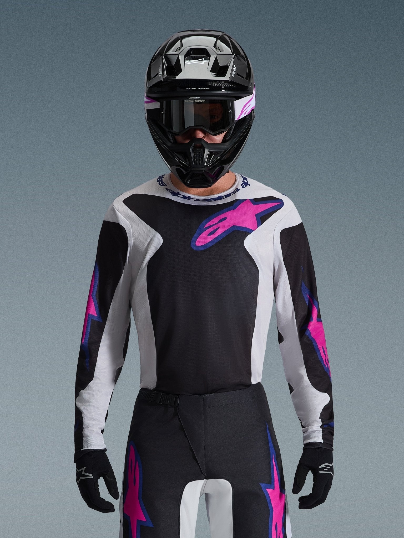 Alpinestars Fluid Grid Trikot 2026 Schwarz Hellgrau Lila - MxProStoreParts