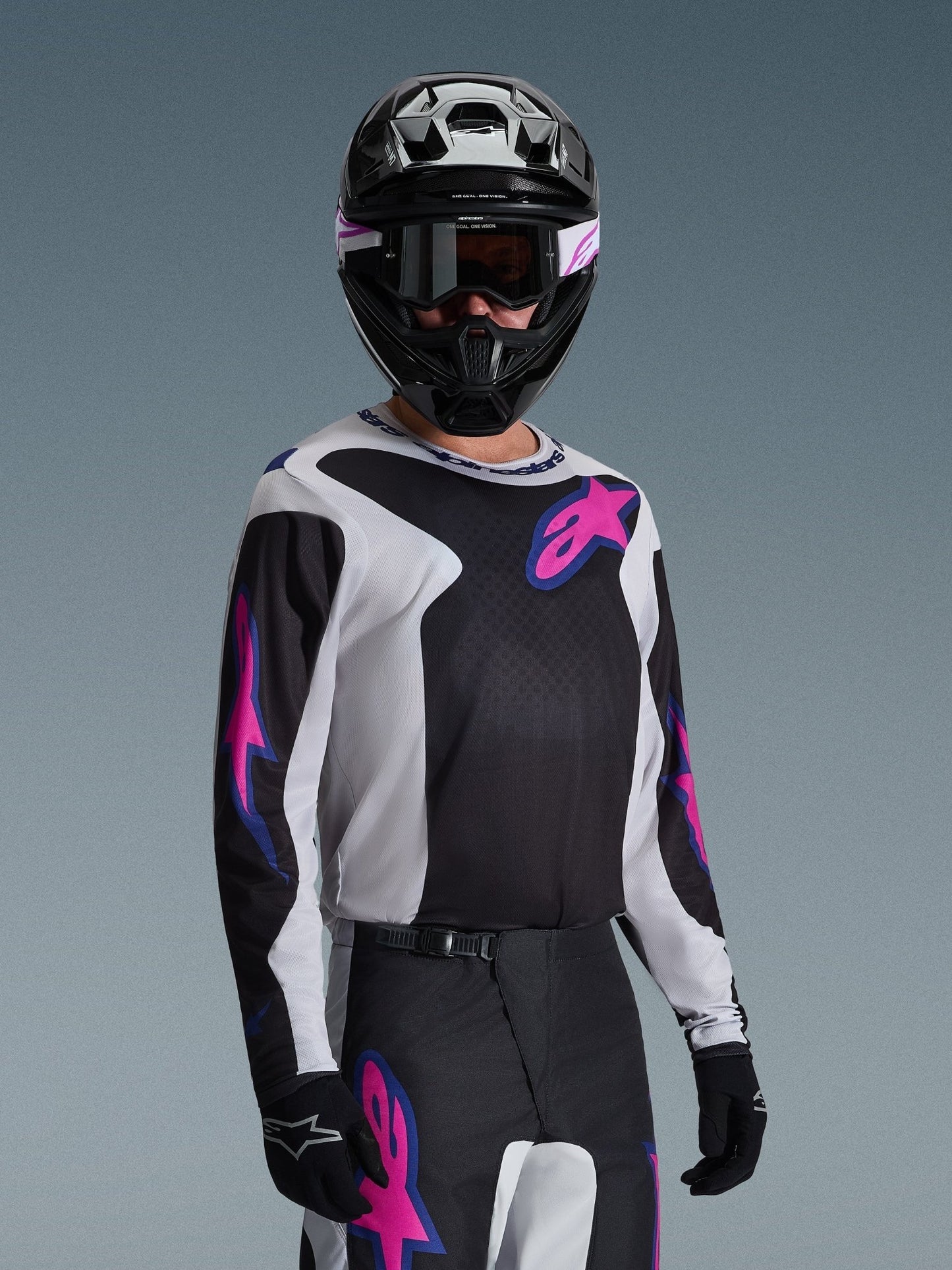 Alpinestars Fluid Grid Jersey 2026 Schwarz Hellgrau Lila - MxProStoreParts