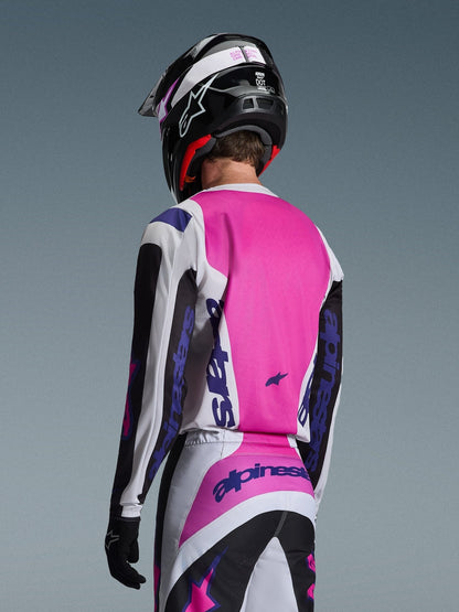 Alpinestars Fluid Grid Trikot 2026 Schwarz Lichtgrau Lila - MxProStoreParts
