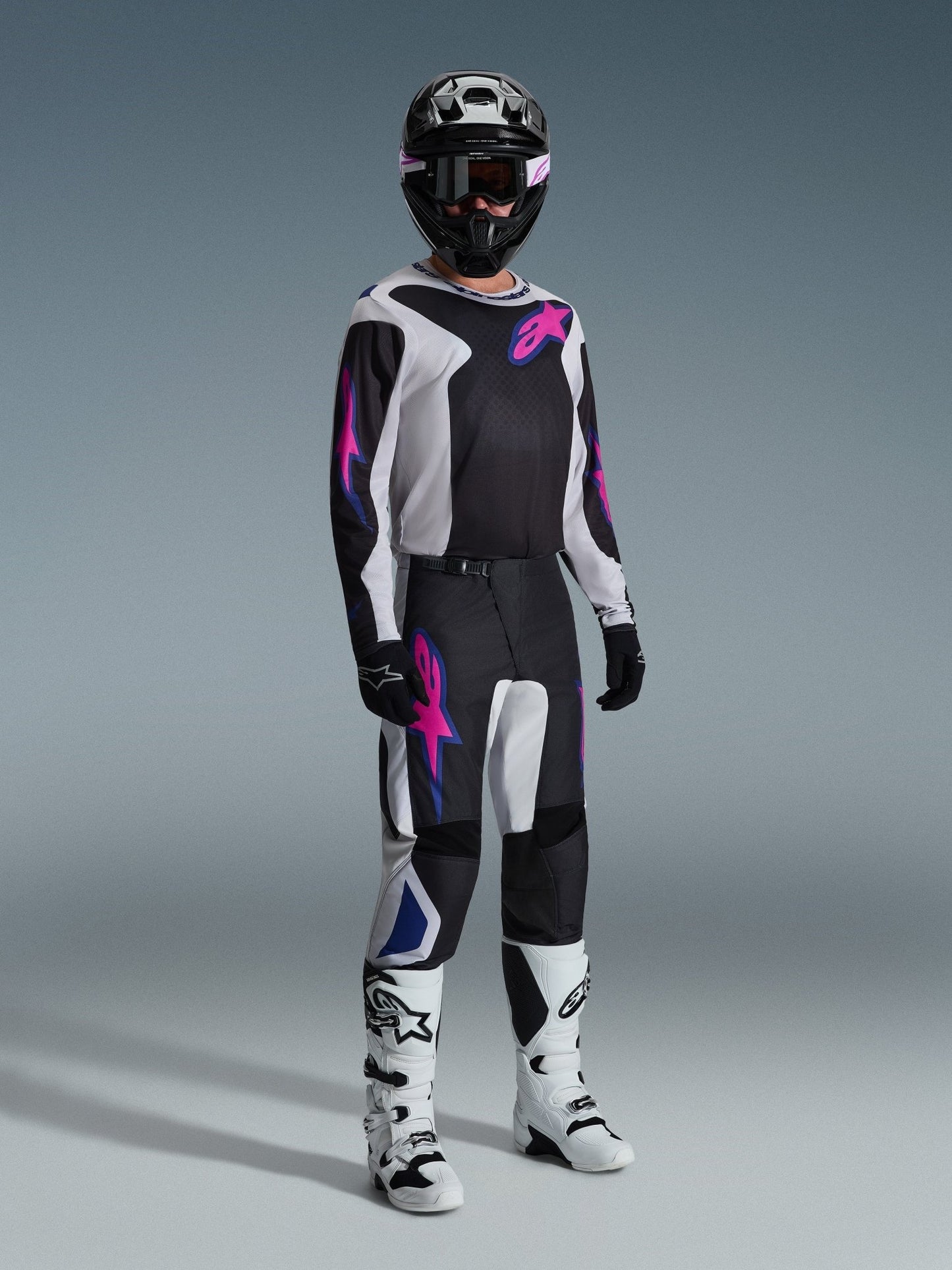Alpinestars Fluid Grid Jersey 2026 Schwarz Hellgrau Lila - MxProStoreParts