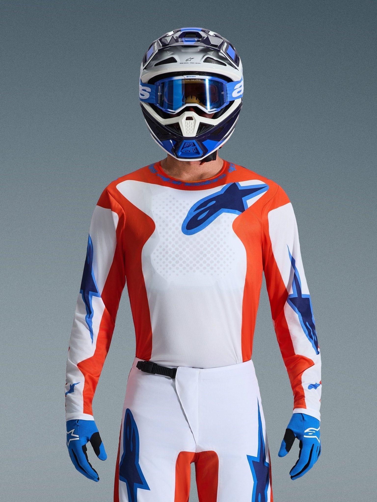 Alpinestars Fluid Grid Jersey 2026 Orange UCLA-Blau - MxProStoreParts