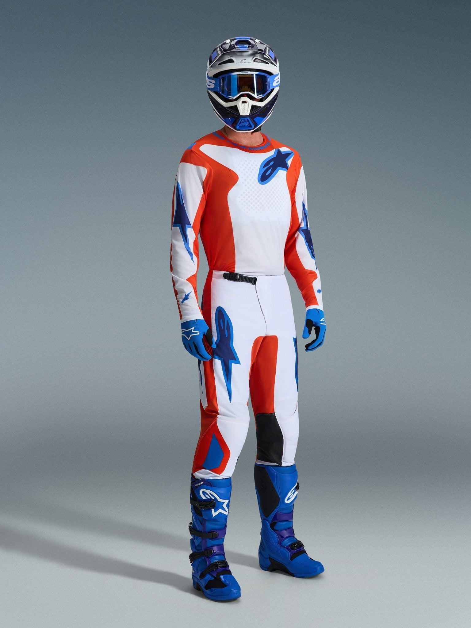Alpinestars Fluid Grid Jersey 2026 Orange UCLA Blau - MxProStoreParts