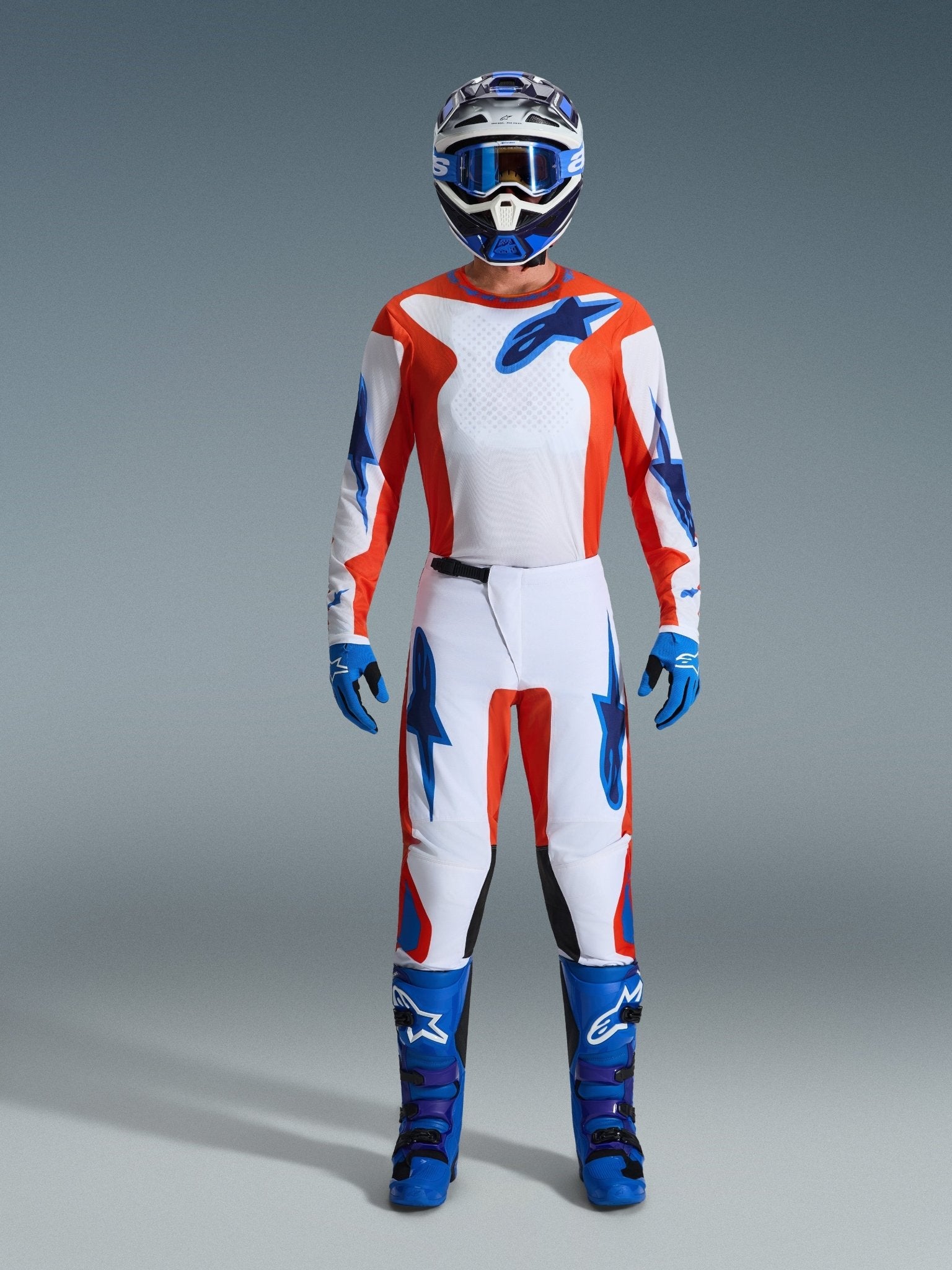 Alpinestars Fluid Grid Trikot 2026 Orange Ucla Blau - MxProStoreParts