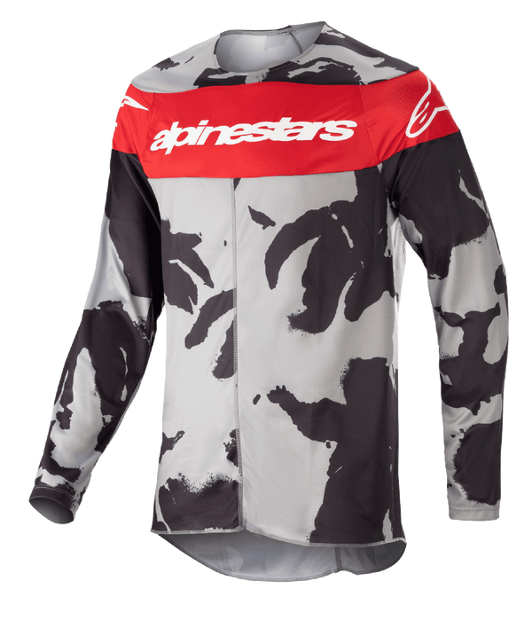 Alpinestars 2023 Racer Tactical Trikot Cast Grau Tarnmuster Mars Rot - MxProStoreParts