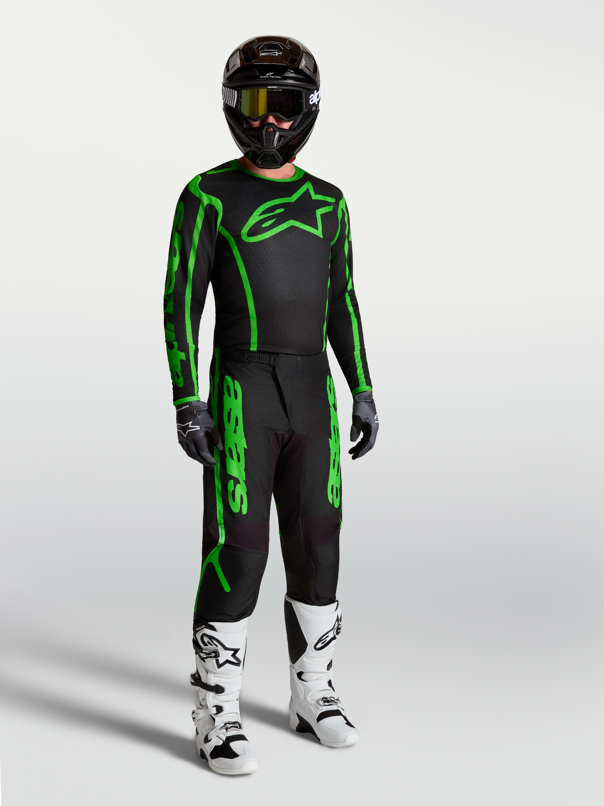 Alpinestars Fluid Apex V2 Jersey 2027 Zwart Groen Fluo