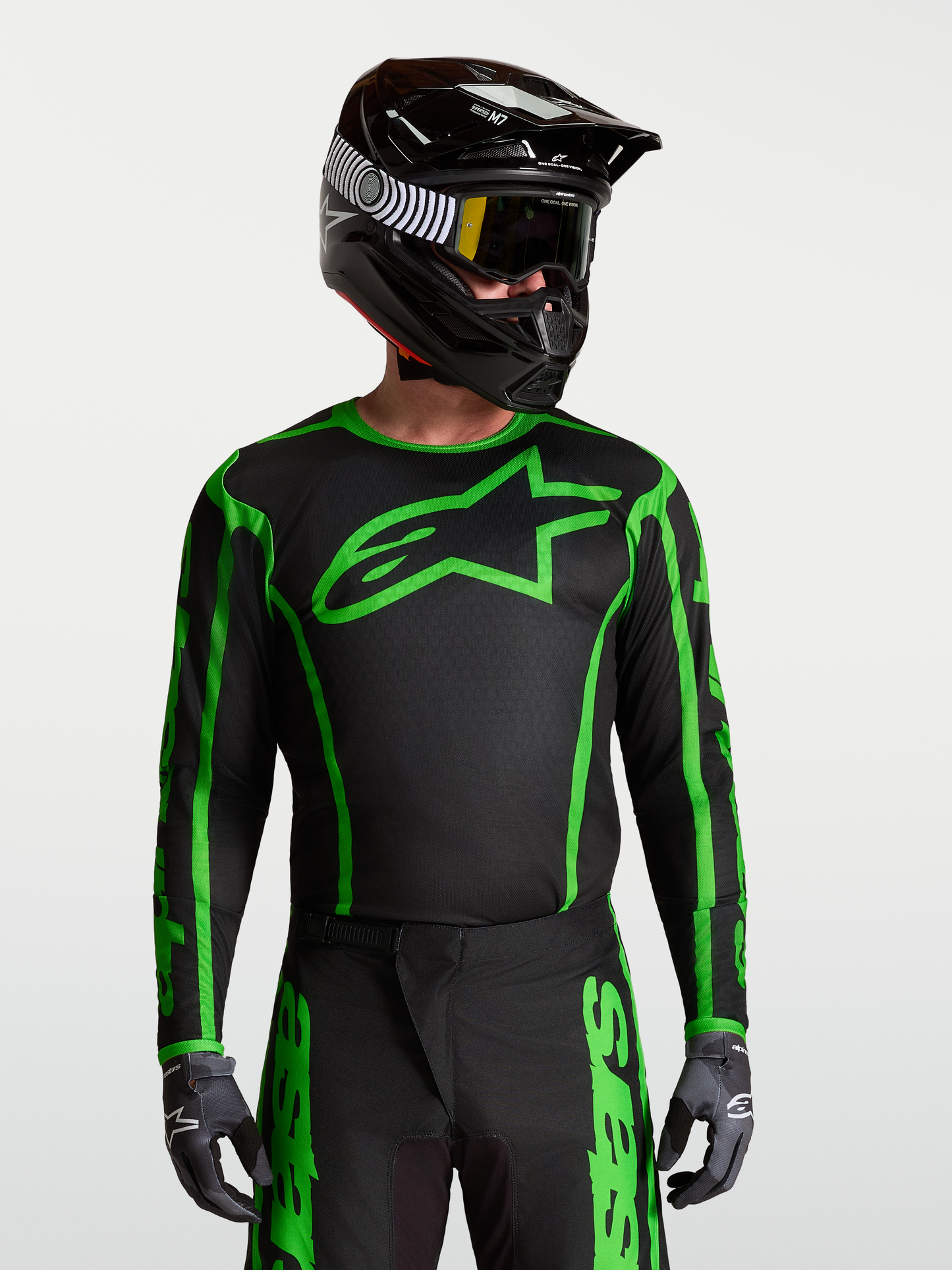 Alpinestars Fluid Apex V2 Jersey 2027 Zwart Groen Fluo