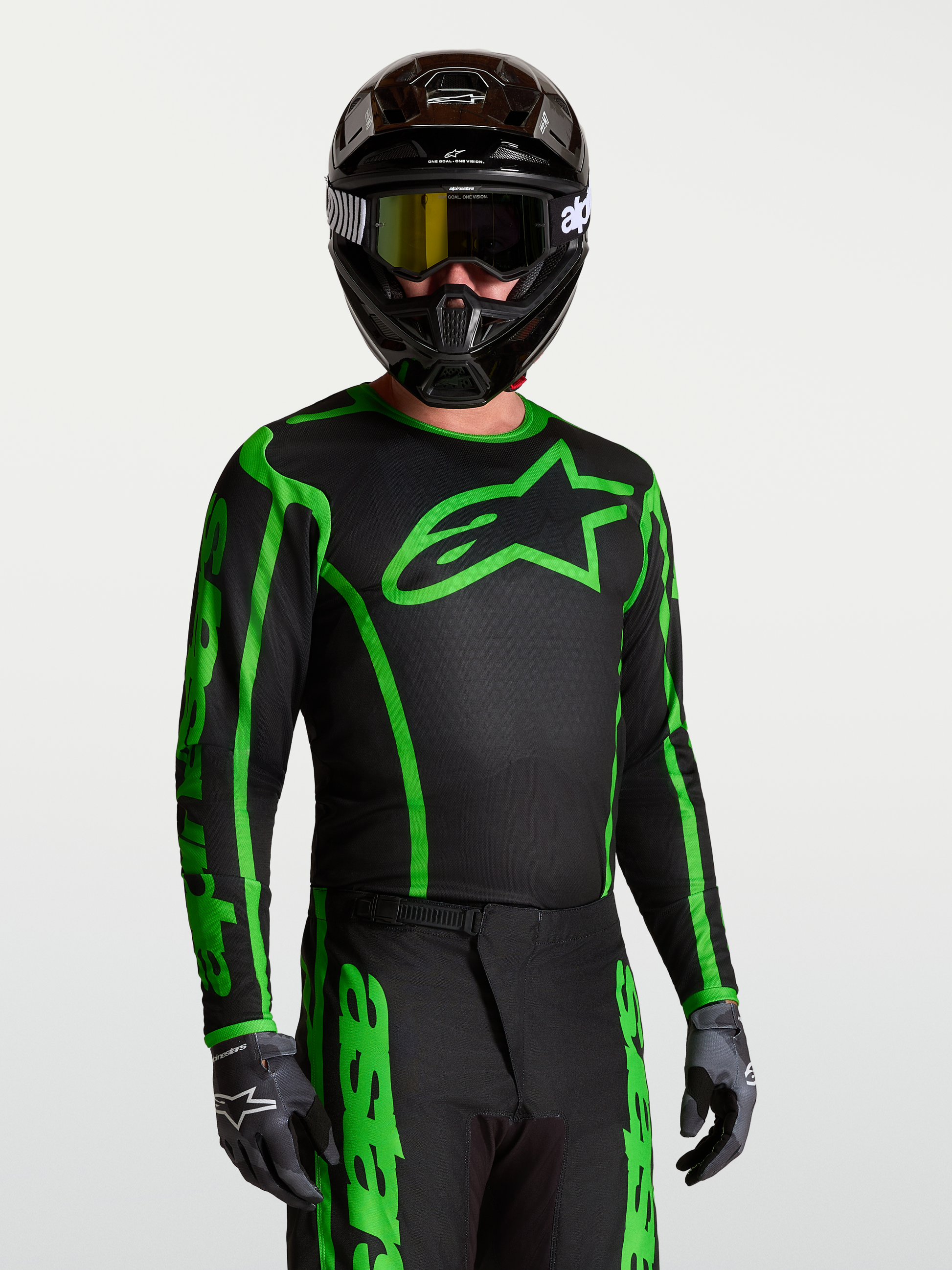 Alpinestars Fluid Apex V2 Jersey 2027 Zwart Groen Fluo