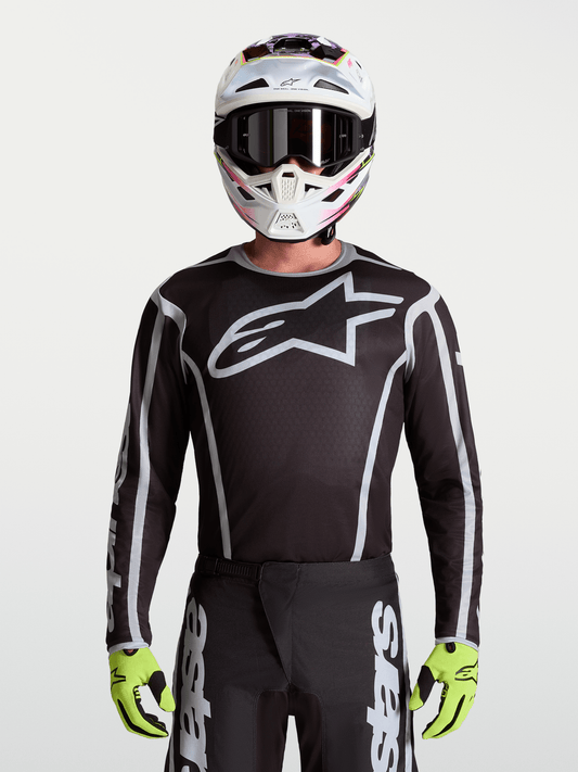 Alpinestars Fluid Apex V2 Jersey 2027 Zwart Zilver - MxProStoreParts