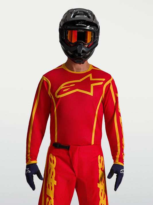 Alpinestars Fluid Apex V2 Jersey 2027 Vuurrood Goud - MxProStoreParts