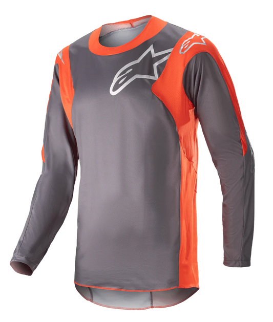 Alpinestars 2023 Racer Hoen volwassen cross shirt Grijs / Hot Oranje