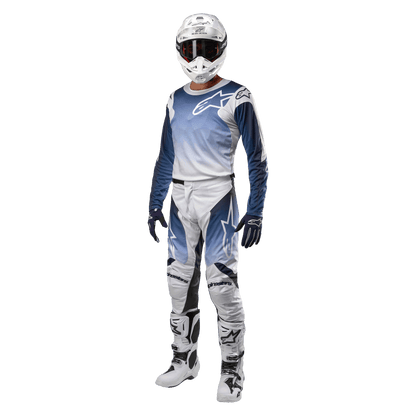 Alpinestars 2024 Racer Hoen Trikot atmungsaktiv Weiß/Dunkelmarine/Hellblau - MxProStoreParts