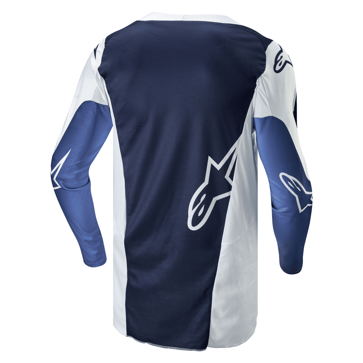 Alpinestars 2024 Racer Hoen Motocross-Trikot, atmungsaktiv, Weiß/Dunkelmarine/Hellblau - MxProStoreParts