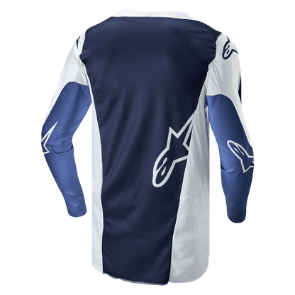 Alpinestars 2024 Racer Hoen Motocross-Trikot, atmungsaktiv, Weiß/Dunkelmarine/Hellblau - MxProStoreParts