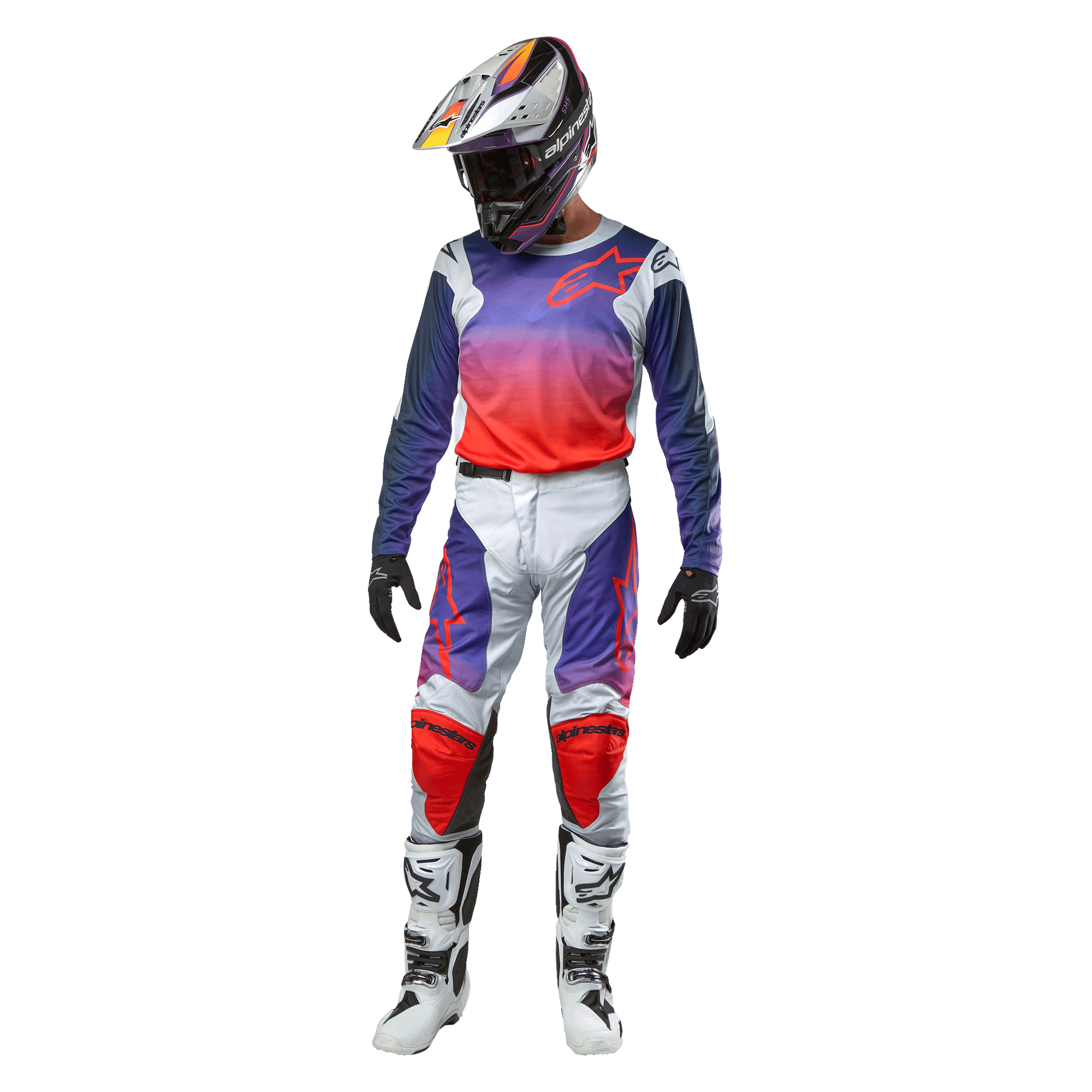 Alpinestars 2024 Racer Hoen Jersey Hellgrau Warmes Orange Schwarz - MxProStoreParts