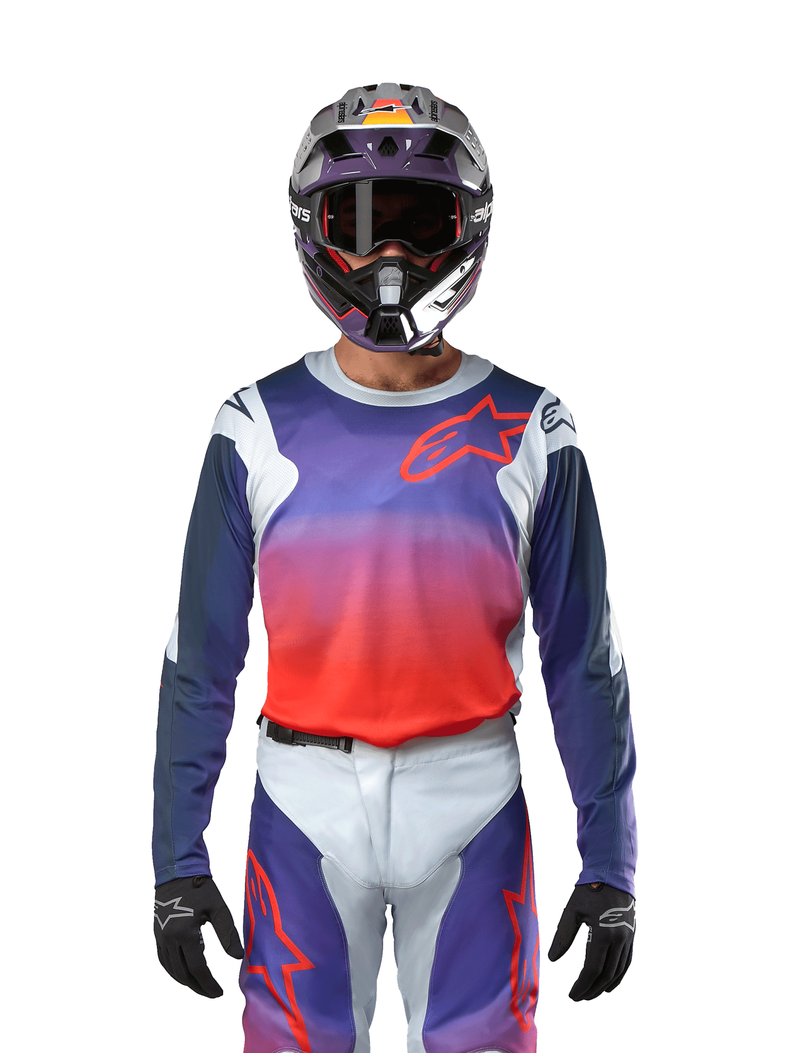 Alpinestars 2024 Racer Hoen Jersey Lichtgrau Warmorange Schwarz - MxProStoreParts