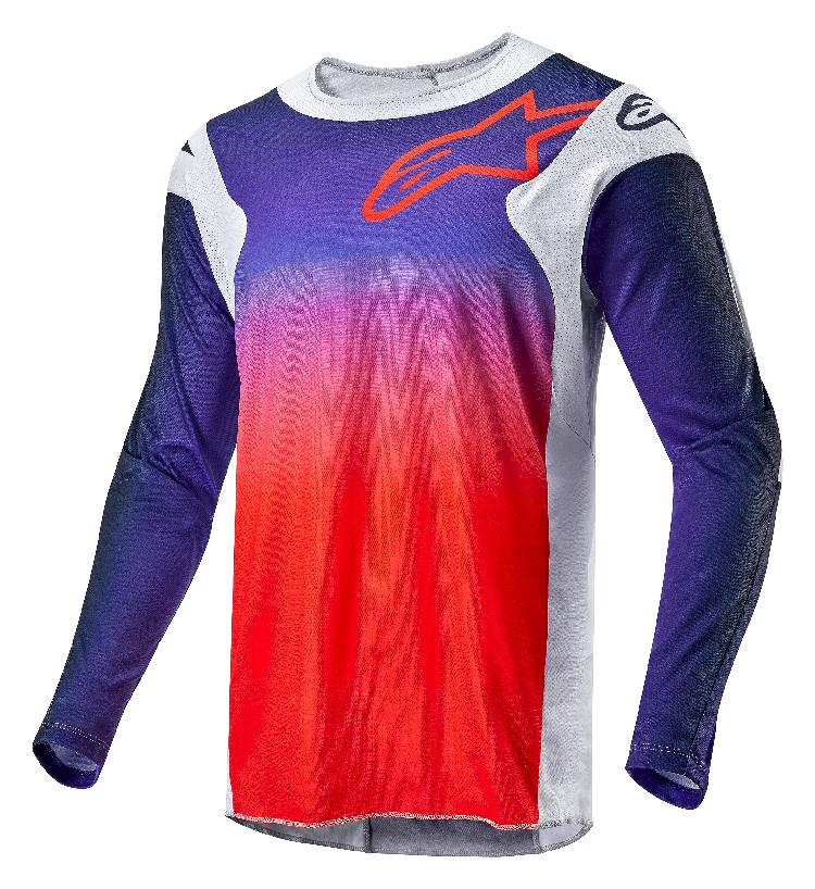 Alpinestars 2024 Racer Hoen volwassen cross shirt Licht Grijs/Hot Oranje ( maat XL )