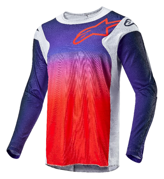 Alpinestars 2024 Racer Hoen volwassen cross shirt Licht Grijs/Hot Oranje ( maat XL )