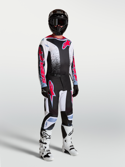 Alpinestars Fluid Drag Jersey 2027 Zwart Wit Lichtblauw Rood Fluo