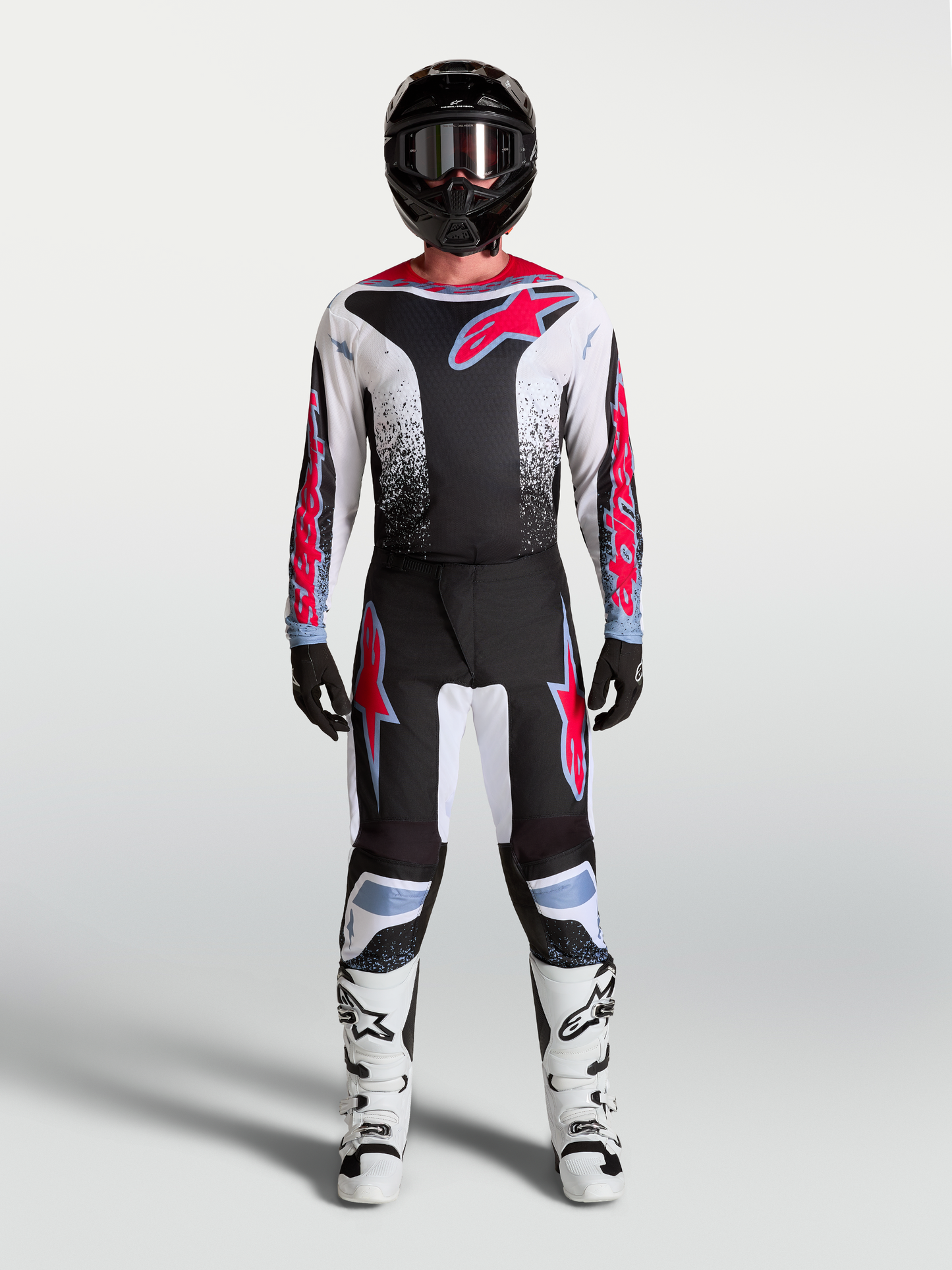 Alpinestars Fluid Drag Jersey 2027 Zwart Wit Lichtblauw Rood Fluo