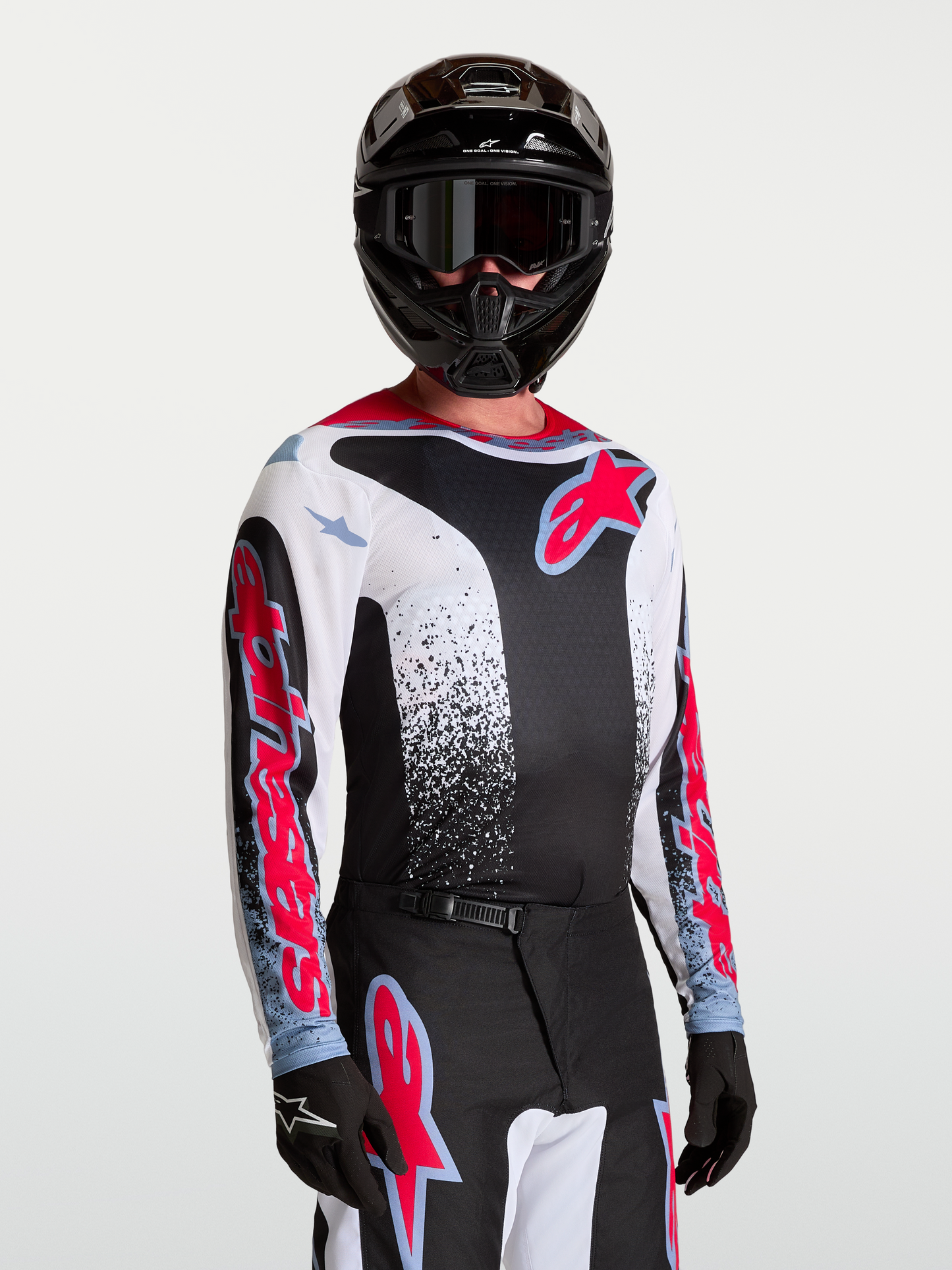 Alpinestars Fluid Drag Jersey 2027 Zwart Wit Lichtblauw Rood Fluo
