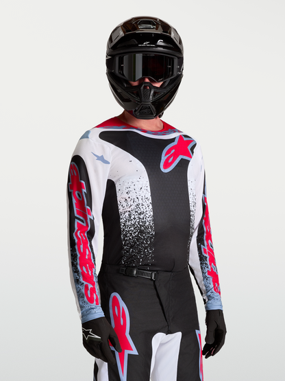 Alpinestars Fluid Drag Jersey 2027 Zwart Wit Lichtblauw Rood Fluo