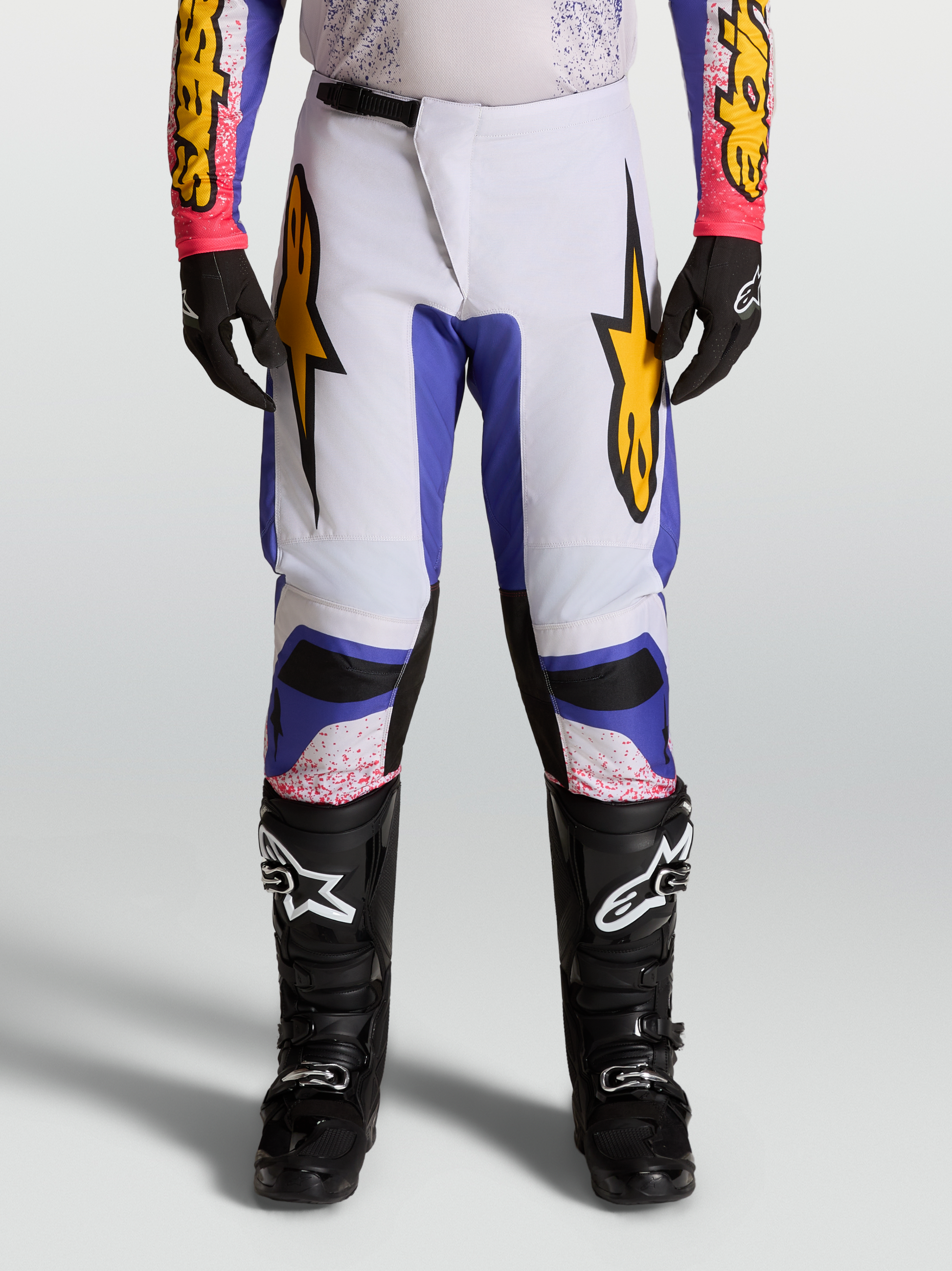 Alpinestars Fluid Drag Broek 2027 Licht Lila Blauw Iris Goud