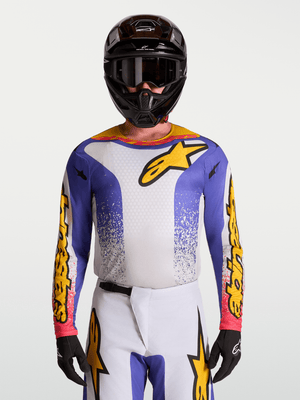 Alpinestars Fluid Drag Jersey 2027 Licht Lila Blauw Iris Goud