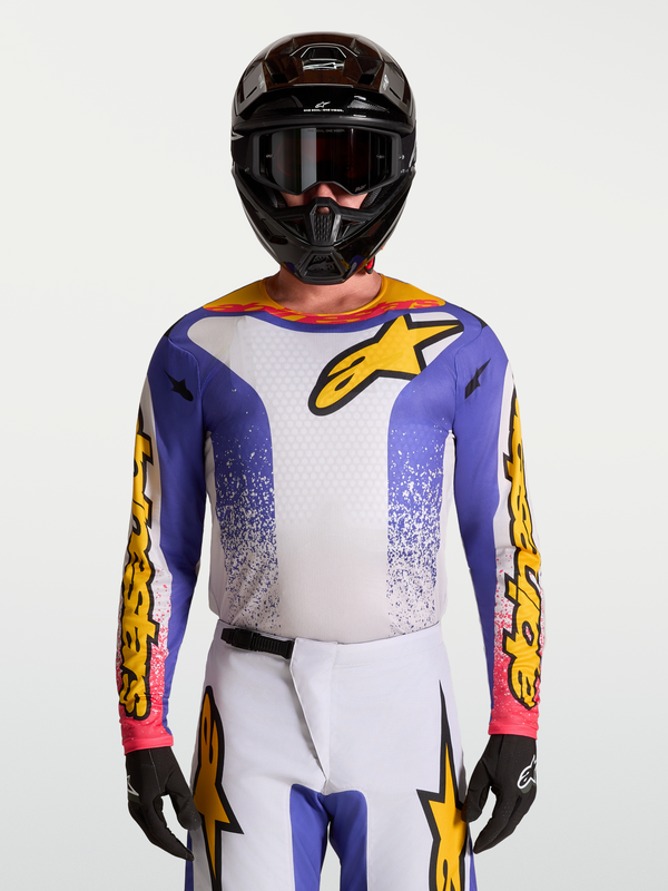 Alpinestars Fluid Drag Jersey 2027 Licht Lila Blauw Iris Goud