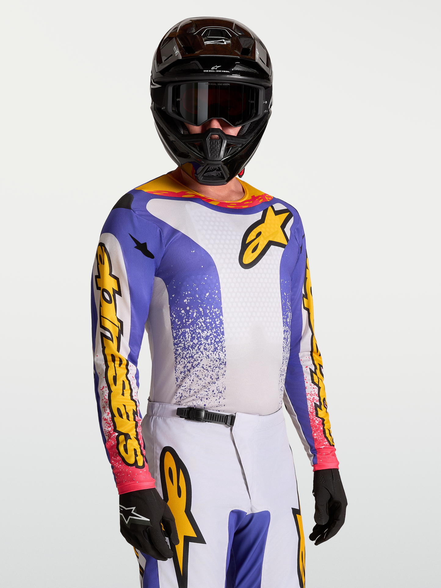 Alpinestars Fluid Drag Jersey 2027 Licht Lila Blauw Iris Goud