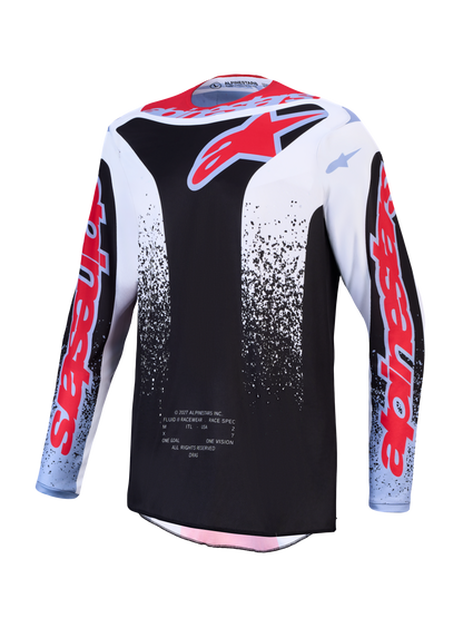 Alpinestars Fluid Drag Jersey 2027 Zwart Wit Lichtblauw Rood Fluo