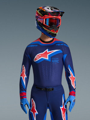 Alpinestars Maillot Supertech Vista Bleu Foncé Corail Chaud Cobalt