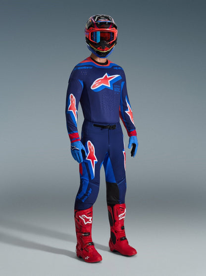 Alpinestars Supertech Vista Jersey Dark Navy Hot Coral Cobalt - MxProStoreParts