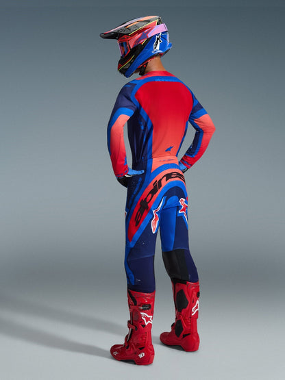 Alpinestars Supertech Vista Jersey Dark Navy Hot Coral Cobalt - MxProStoreParts