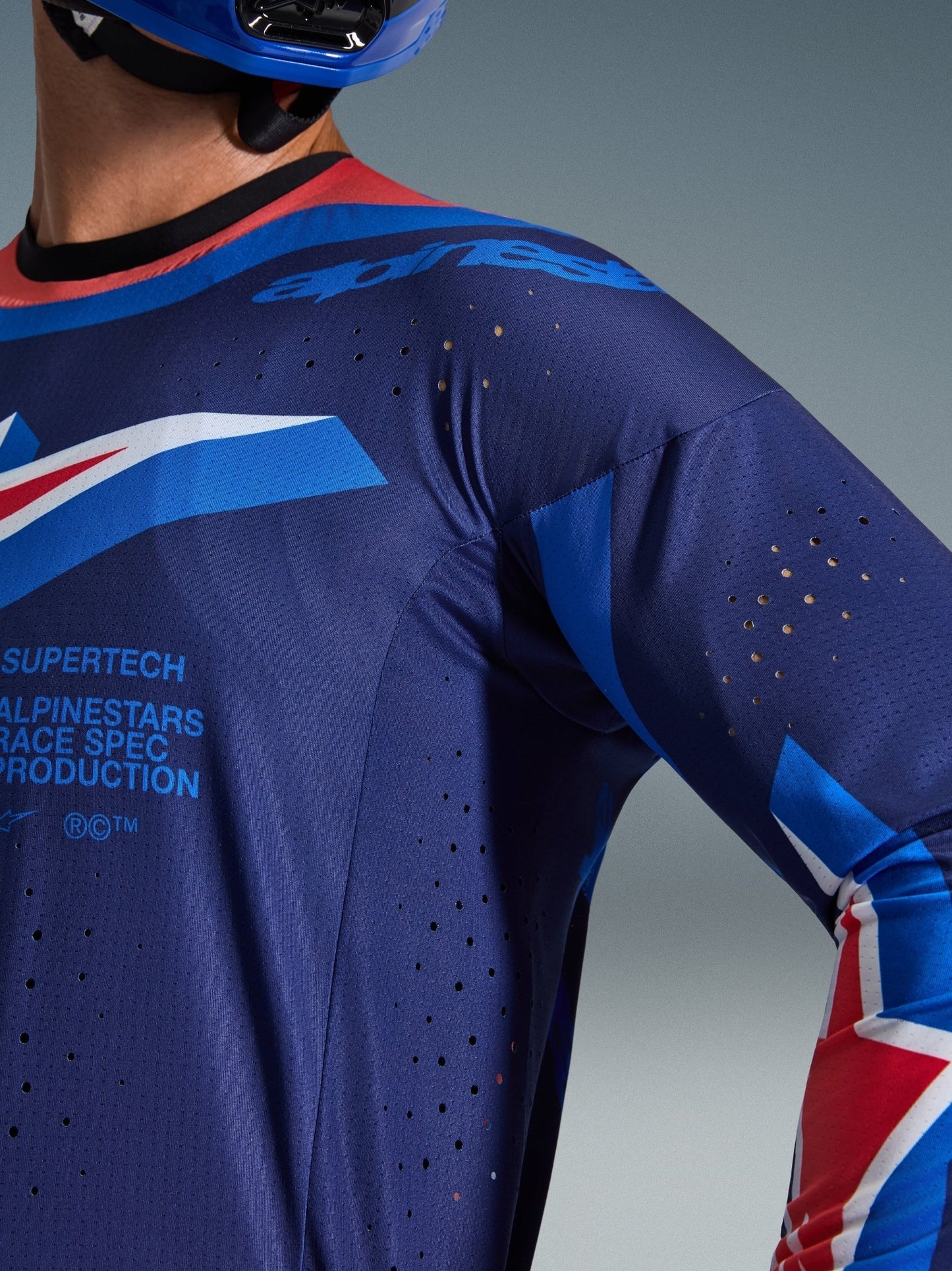 Alpinestars Supertech Vista Jersey Dark Navy Hot Coral Cobalt - MxProStoreParts