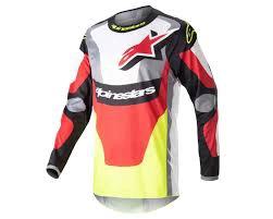 Alpinestars 2023 Fluid Agent camiseta de cross para adultos Negro / Rojo / Amarillo Flúor
