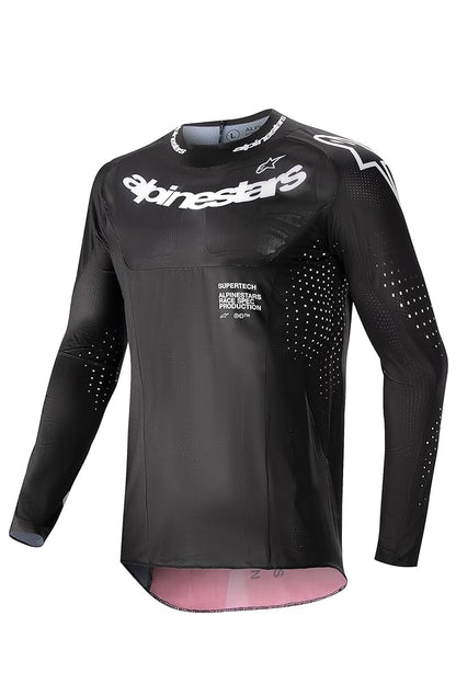 Alpinestars 2024 Supertech Ward volwassen cross shirt Zwart / Rood Berry Maat L